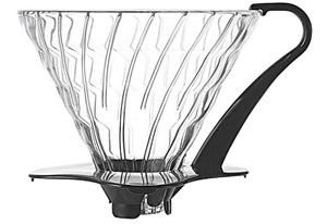 Hario VDG-03B Kaffeefilter Gr. 03 Glas / Kunststoff, für 1 - 6 Tassen Ø 13,5 cm, H 12 cm, klar/schwarz