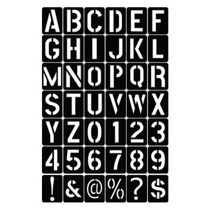 42PCS Schablonen Buchstaben- und Zahlen Schablone Wiederverwendbare waschbare zum Malen auf Holz Scrapbooking Stoff Wand Tuer Dekor Home Zeichen