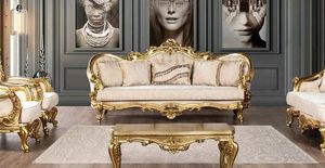 JV Möbel Sofa 3 Sitzer Luxus Barock Stil Couch