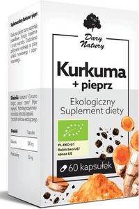 Kurkuma mit Pfeffer60 Kapseln (555 mg) - DARY NATURY