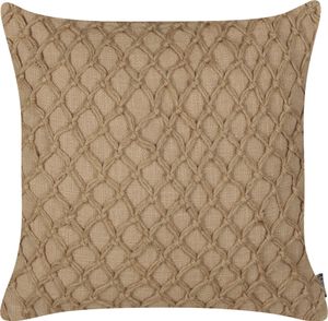 BELIANI Poduszka dekoracyjna beżowa jutowa 45 x 45 cm wzór geometryczny dekoracyjny zdejmowana poszewka boho