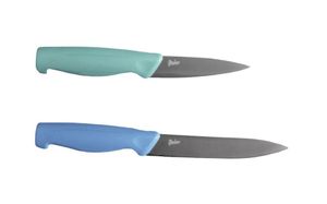 Steuber 2-tlg. Messer Set, Allzweckmesser & Spickmesser, scharfe Titanium-beschichtete Stahlklingen, ergonomischer Griff