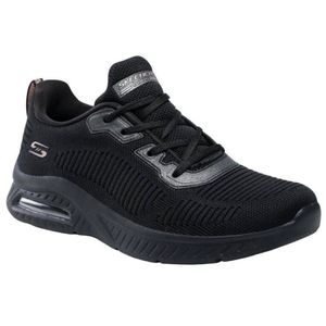 Skechers Squad Air Close Encounter, Damen Strick Sneakers, Sportschuhe in schwarz, herausnehmbares Memory Foam Fußbett