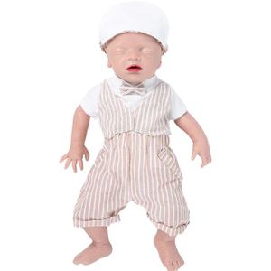 Silikon Reborn Babypuppen, realistische bemalte Merkmale, lebensechtes Neugeborenen-Design, 46cm(18inch) Junge