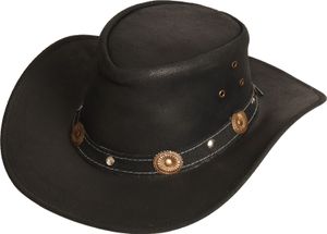 SCIPPIS RENO Outdoorhut Westernhut Lederhut Australienhut Cowboyhut  Reithut FreizeithutSchwarz M