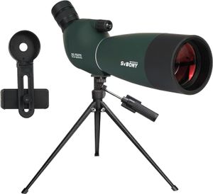 Svbony SV28PLUS Spektiv, 25-75×70mm BAK4 A5 Weinrotes FMC Objektiv, Spektive mit Telefonadapter Stativtasche, für Vogelbeobachtung