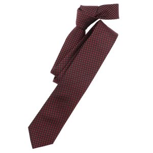 Venti Krawatte Dunkelrot Kariert 100% Seide 6cm Breit Schmale Form Fleckenabweisend