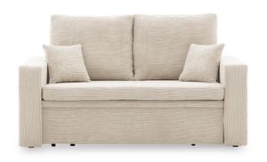 Sofa AIKIDO 150x85 - mit schlaffunktion - Farben zur Auswahl - modernen Sofa - mit Bettkasten - Moderner Cordstoff - Stoff POSO 100 Beige