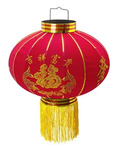 Chinesischer Stoff-Lampion rot