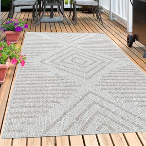 Teppium Outdoor Teppich Wetterfest Innen & Außenbereich Modern Design Küchenteppich Balkon Terrassen Flachgewebe Wetterfest, Rosa, 120 x 170 cm