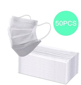 Dicollas®100 Stück Einweg Maske Mundschutz Staubschutz Infektionsschutz Schutzmaske Atemschutzmaske-Weiß