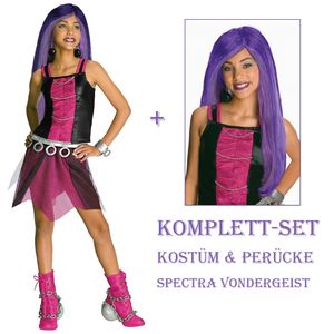 Monster High Kinder Kostüm  & Perücke "Spectra Vondergeist" Größe: L / 140-146 (8-10Jahre)