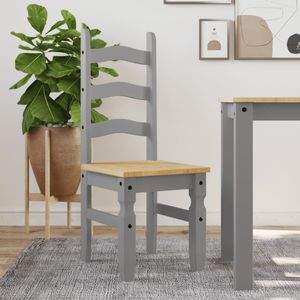 vidaXL Essstühle 2 Stk.  Grau 42x47x107 cm Massivholz Kiefer