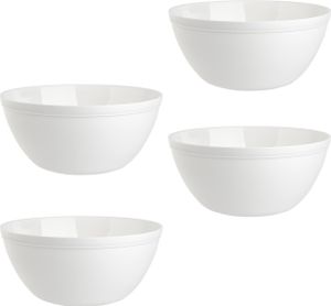 4er Set Schalen Müslischalen Dessertschalen Salatschale Suppenschale Reisschale Bowl in Farbe weiß aus Kunststoff BPA-frei groß 900 ml