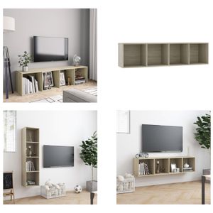 vidaXL Bücherregal/TV Schrank Sonoma Eiche 143×30×36 cm - Bücherschrank - Bücherschränke - Wandregal - Wandregale