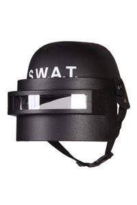 Schwarzer SWAT Helm für Kinder | Zubehör Police Kostüm