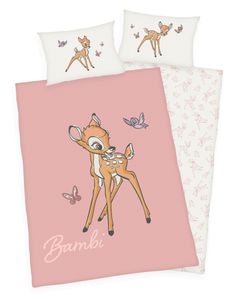 Disney Bambi Klopfer Baby Bettwäsche 40x60cm + 100x135cm, 100% Baumwolle Renforcé
