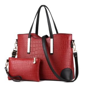 Schultertasche für Damen Groß Set für Frauen Umhängetaschen Handtasche (Rot)