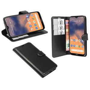 Buch Tasche "Fancy" für Nokia 2.3 Handy Hülle Etui Brieftasche Schutzhülle mit Standfunktion, Kartenfach Schwarz