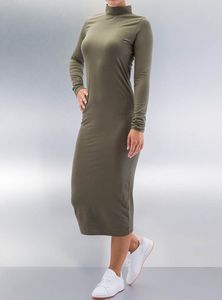 Dámské šaty Urban Classics Ladies Turtleneck L/S Dress olive - S