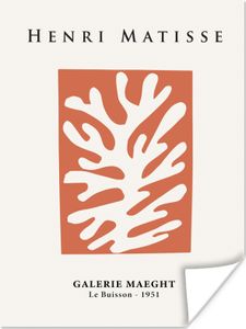 MuchoWow® Poster Abstrakt - Alte Meister - Rot - Henri Matisse 60x80 cm - Schlafzimmer Dekoration