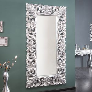 Großer Barock Design Spiegel VENICE silber antik 90x180cm Wandspiegel