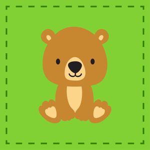 Baby Kinder Handtuch Seiftuch - Bär - 100% Baumwolle - 30x30 cm - süße Tier Motive