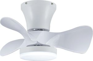 Stropný ventilátor so svetlom, LED svetelný zdroj, funkcia diaľkového ovládania, BIELY