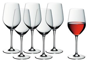 WMF Easy Plus Rotwein Weingläser-Set 6-teilig, 450ml, Kristallglas, spülmaschinenfest, transparent