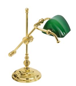 Bankerlampe Messing Glas 24 Karat Gold verstellbar E14 Schreibtischlampe Tischleuchte