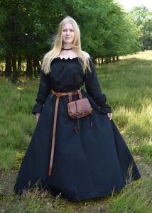 Mittelalterlicher Rock, weit ausgestellt, schwarz Baumwolle Mittelalterrock Wikinger LARP Rock Damen Kostüm Größe: XXL