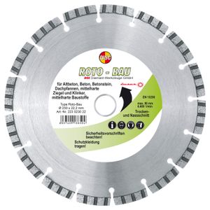 Disc Dia Scheibe Roto Bau für Trocken und Nassschnitt 230x10x22.2 mm