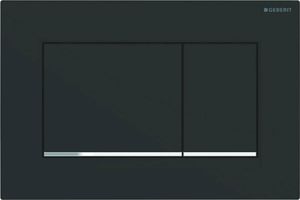 GEBERIT Betätigungsplatte Sigma20 Platte schwarz matt / Taster schwarz matt / Dekorstreifen chrom 115.883.14.1