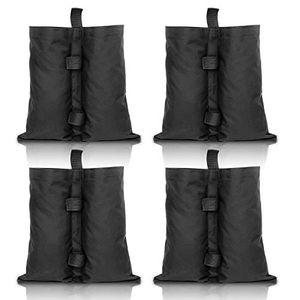 Wolketon Set of 4 Sandbags,Heavy Duty Double Thickness Waterproof Sand Bag,Industrial Quality,Leg Weights,For Tent Weighted Feet Bag,Garden Tents,Festival Tents,Gazebo(Black)¡
