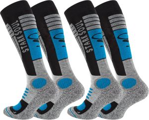 Stark Soul® Ski & Snowboard Socken 2 Paar, mit Spezialpolsterung 39-42 Grau-Schwarz-Blau