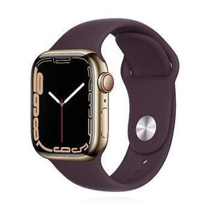 Apple Watch Series 7 Edelstahl 45mm Cellular Gold (Sportarmband dunkelkirsch) *NEW*