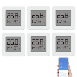 6 Stueck BT Thermometer 2 Drahtloser intelligenter elektrischer digitaler Hygrometer-Feuchtigkeitssensor Arbeiten Sie mit Mijia APP Hygrometer
