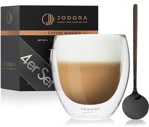 JODORA Design Cappuccino Gläser Doppelwandig - 4 X 250ml - Neu