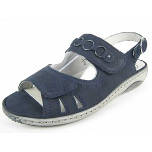 Waldläufer Damen Sandalette - Garda - Nubukleder in blau - 210004-191217 Blau 41/2