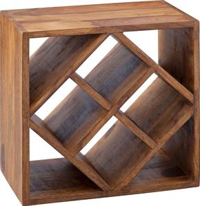 Manahee Design | Weinregal Sheesham Massivholz Braun 40x40x25 cm für 8 Flaschen