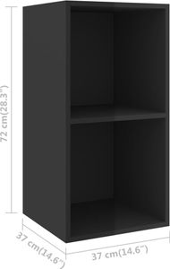 vidaXL 3-tlg. TV-Schrank-Set Hochglanz-Schwarz Holzwerkstoff