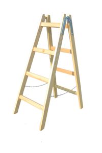 Multifunktion Trittleiter Stehleiter 2 x 4 Stufen zweiseitige Holzleiter Leiter