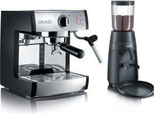 Graef pivalla SET - Espressomaschine - 2,5 l - Gemahlener Kaffee - 1410 W - Schwarz