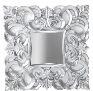 Eleganter Barock Design Spiegel VENICE 75x75cm silber antik Wandspiegel Badspiegel