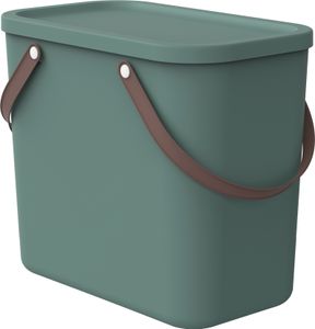 Pudełko do przechowywania Rotho z pokrywą 25L Albula - Plastikowe pudełko 40 x 23,5 x 34 cm - Pudełko do układania w stos z wygodnymi uchwytami - Półka wykonana z wytrzymałego plastiku