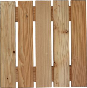 Holzfliese 50x50 cm aus Lärchenholz Fliese Bodenfliese Terrassenfliese 4-seitig glatt