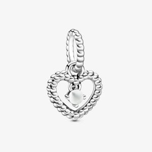 Pandora 798854C04 Charm-Anhänger Damen Weiß April Metallperlen Herz Silber