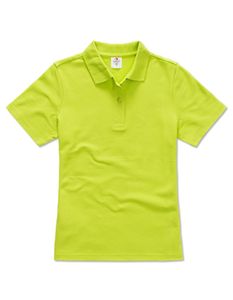 Damen Piqué Poloshirt 100 - Farbe: Bright Lime - Größe: XL