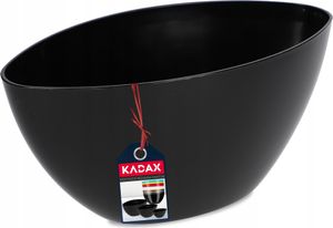 KADAX Doniczka Donica Na Kwiaty 30cm Osłonka Owalna Kwietnik Plastikowa Czarna