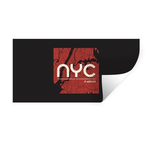 MuchoWow® Wandtattoo Wandsticker Wandaufkleber New York - NYC - Rot 40x20 cm Selbstklebend und Repositionierbar - Aufkleber